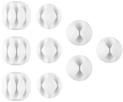 Dailygoods - Kabel-Dalingsorganizer - Snoerbeheersysteem - 9-pack - Wit - Bureaudraadhouder - Perfect voor thuiskantoor - Ruimtebesparend