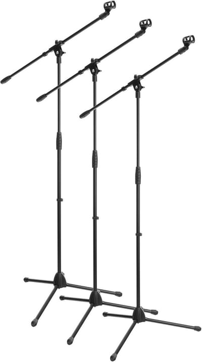 Set van 3 Studio Microfoonstatieven met Verstelbare Zwenkarm