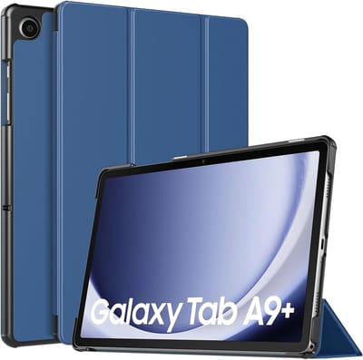 Ntech Tablet Hoes Geschikt voor Samsung Galaxy Tab A9 Plus / A11 Plus hoes Trifold Bookcase - Donker Blauw