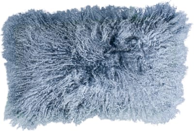 Van Buren - Tibetaans schapenvacht kussen - Vintage blauw 30x50cm - 100% echt schapenvacht