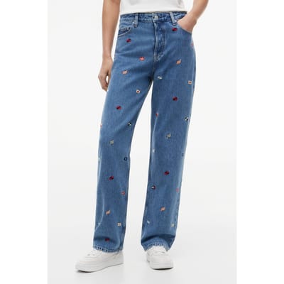 Tommy Hilfiger Layla High Rise Slim Straight Denim Medium Größe: W26L28 | Ausgestellte Hosen Outlet | Damen | Blau