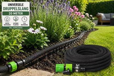 Universele Druppelslang - topcraft- irrigatieslang voor nevelbesproeiing- tuin- gazon- zonder cadmium- 20 meter- druppelslang- Zweetslang voor de tuin 20 meter met koppelingen