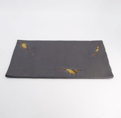 Tokyo Design Studio - Mino Craft - Rechthoekig Serveerbord - Zwart - 55 x 28 cm - Porselein - Japans Servies