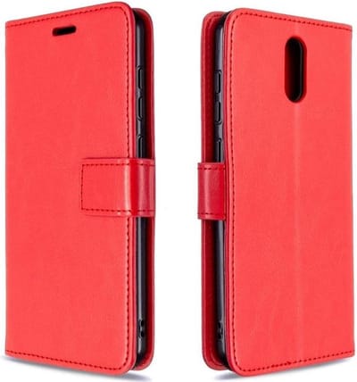 LuxeBass Hoesje geschikt voor Nokia 2.3 hoesje book case rood - telefoonhoes - gsm hoes - telefoonhoesjes