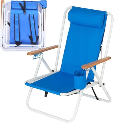 Opvouwbare Strandstoel - Draagbare Fauteuil - Buiten Ontspannen - Ingebouwde Bekerhouder - 67 x 55 x 67 cm - Meerkleurig