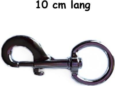Musketonhaak - RVS - 2 stuks musketonhaak - 10 cm lang - Oog 3 cm breed - Karabijnhaak sluiting - Sluiting hondenlijn - Hobby - Naaien