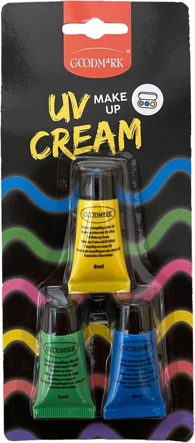 Goodmark - UV Make-up cream - 3x8ml - Glow in the dark - Cream - Make up - Schminck