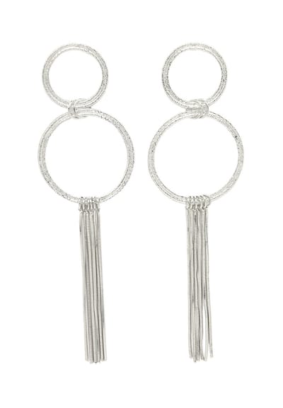 AVANT-GARDE PARIS Elegant Circular Fringe Earrings - Zilver - 1 stuk - Rhodium Plated en lichtgewicht met delicate franjes