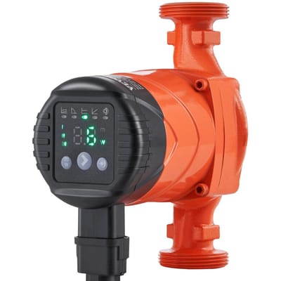 Vevor Pompe de Circulation d'Eau Chaude Économe en Énergie Pompe de Circulation Haute Efficacité Moteur à Aimant Permanent ECM 220V 60W, Débit Max 67 L/min, Hauteur Manométrique Max 8m