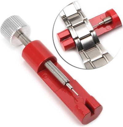 CHPN - Horlogeband-Inkort-Set - Inkortset - Schakel-Pin-Verwijderaar - Gereedschap voor Horlogemakers - Horloge kleiner maken - Universeel - Horlogemaker - Rood