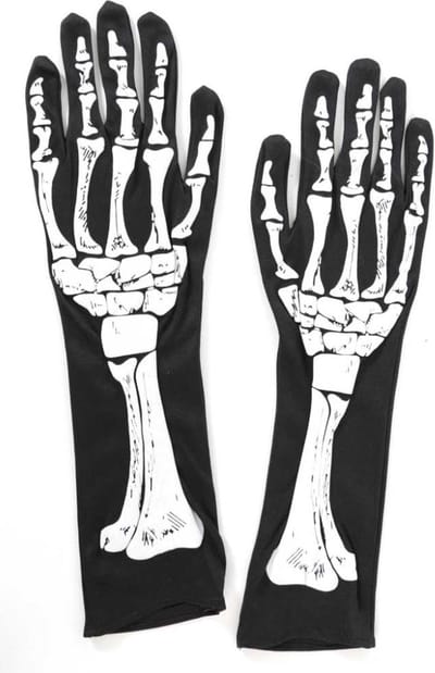 Handschoenen skelet - Zwart - one size