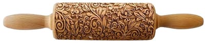Dailygoods- Deegroller Houten Decoratief - Reliëf Deegroller - Koekjes/Biscuits - Duurzaam - 25 cm - Perfect Cadeau - Bakrol