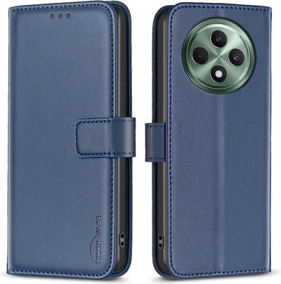 BINFEN Hoesje - Geschikt voor OPPO Reno12 F 5G Hoesje - BINFEN Color Book Case - Blauw