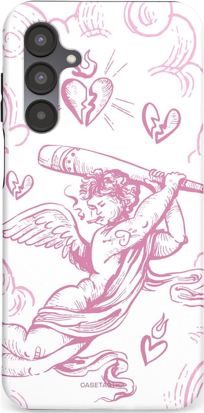 Casetastic Hoesje Geschikt voor Samsung A16 - Stijlvolle Beschermende Duo-layer Case - Engel Roze Liefde