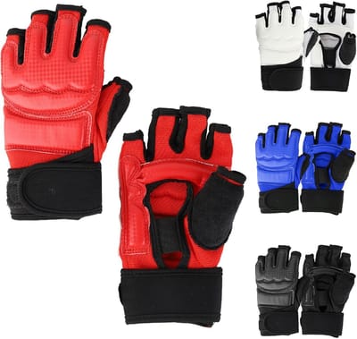 Bokshandschoenen Kinderen - Karate MMA Handschoenen - Vechtsport Training - Verstelbare Klittenbandsluiting - XXXS Leeftijd 3-12 - Rood