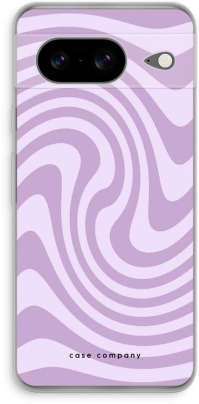 Case Company® - Hoesje geschikt voor Google Pixel 8 hoesje - Swirl Paars - Soft Cover Telefoonhoesje - Bescherming aan alle Kanten en Schermrand
