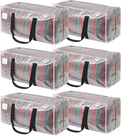 Verhuiszakken - Opbergzakken - Spullen Verhuizen - Versterkte Handgrepen - 6 Stuks - Transparant