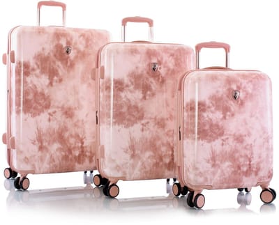 Heys Black Camo 4 wielen Kofferset 3-delig met uitbreidingsplooi - Harde bagage - TSA slot - rose