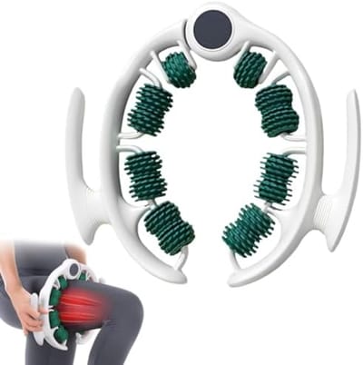 PromoHome Handmatige Anti-Cellulitis Massageroller - 360° Draaiende Massageapparaat met 14 Massagewielen en Afneembare Handvatten - Ideaal voor Benen, Billen, Armen en Rug - Groen
