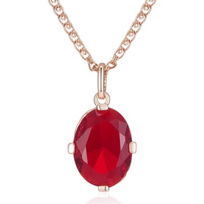 Collier Pendentif Zircon Naturel Rouge Ovale Brillant Pour Femmes Mode Couleur Or Rose Haute Qualité Bijoux Fins Quotidien beige