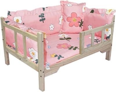 Houten Hondenbed - Verhoogd Hondenhok - Comfortabel Rusten - Ventilatie Ontwerp - Maat M - A1