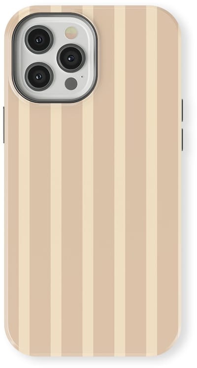 DripCase Gestreept Hoesje geschikt voor iPhone 12 Pro | Backcover met Mag | Stripes Motief | Trendy Case geschikt voor iPhone 12 Pro met Strepen Milk Blush
