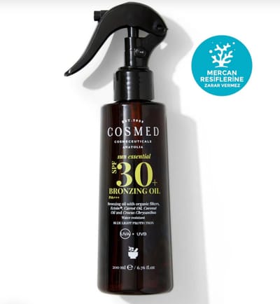 Cosmed Zonnebrandolie SPF 30 Waterbestendig Vegan Reef Safe met Organische Filters voor Gezonde Bruining 200ml
