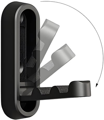 Dailygoods- Kledinghaak Inklapbaar - Wandhaak - Garderobehaken - Wandhanddoekhaak - Zwart - Ruimtebesparend 90° Opvouwbaar