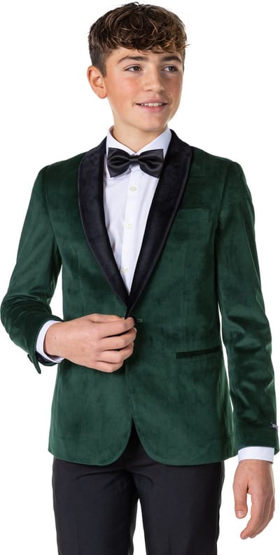 OppoSuits Deluxe Dinner Jacket - Rich Green - Tiener Blazer - Colbert - Groen - Maat 10 Jaar