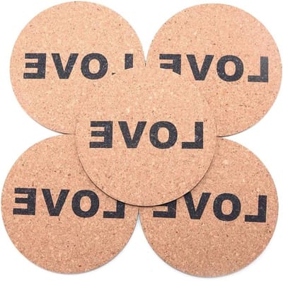 Set van 5 Ronde Kurken Coasters van 10 cm - Voorkom Waterschade, Warmtebescherming en Meubelbescherming