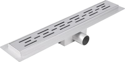 Differnz douchegoot geborsteld RVS met flens 70x70x500mm - mat chroom (33.111.25)