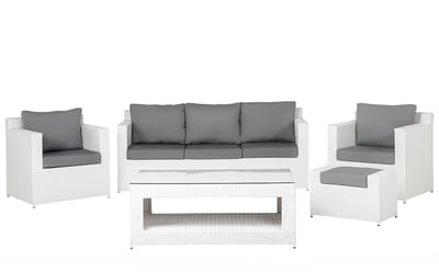ROMA - Loungeset voor 6 - Wit - PE rotan