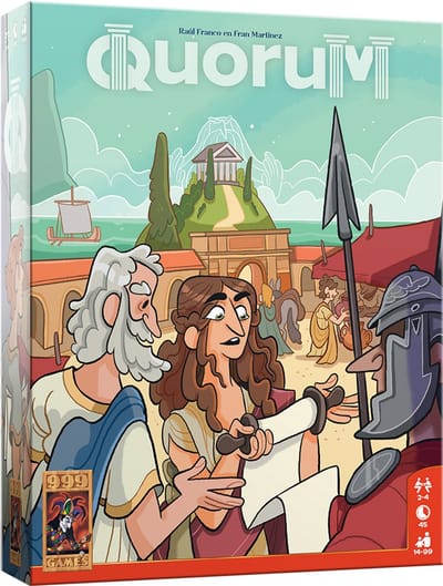 999 Games - Quorum - Bordspel - Strategisch spel - Combinatie van bord- en kaartspel - Makkelijke spelregels - vanaf 10 jaar - Gezelschapsspel
