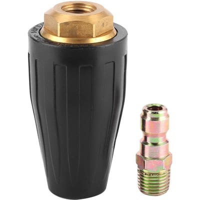 Hogedrukreiniger turbomondstuk 3600 PSI 1/4 inch draaibare sproeikop met snelkoppeling voor reinigingsgereedschap Aperture 3.5 black
