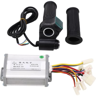 Contrôleur de Moteur à Balais pour Vélo Électrique 36V 1000W Ensemble de Contrôle de Vitesse avec Accélérateur black