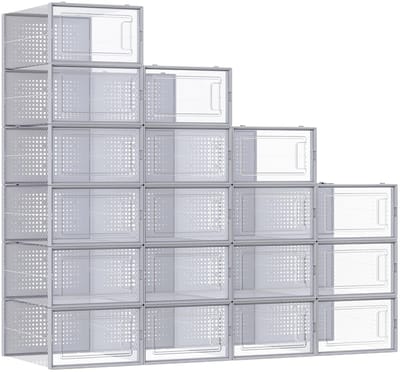 Mila Shop Plastic Schoenen organizer - Schoenenbox - Schoenen opbergen - Schoenendoos - Voor 18 schoenen - Tot maat 44