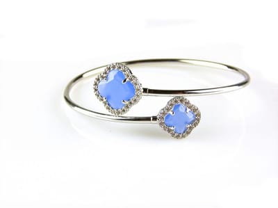 model toi et moi armband in zilver jeansblauw