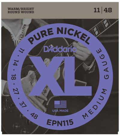 D'Addario EPN115 Pure Nickel Snaren voor Elektrische Gitaar (11-48)