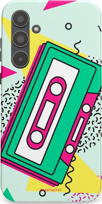 Casetastic Hoesje Geschikt voor Samsung A55 - Stijlvolle Beschermende Duo-layer Case - Retro 80s muziek