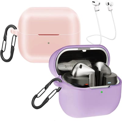 Mobiele Telefoonhoes Geschikt voor Samsung Buds3 FE/Buds 3/Buds 3 Pro met 2 Carabiner Haken, Schokbestendige Silicone Hoes, Anti-Verlies Oplossing