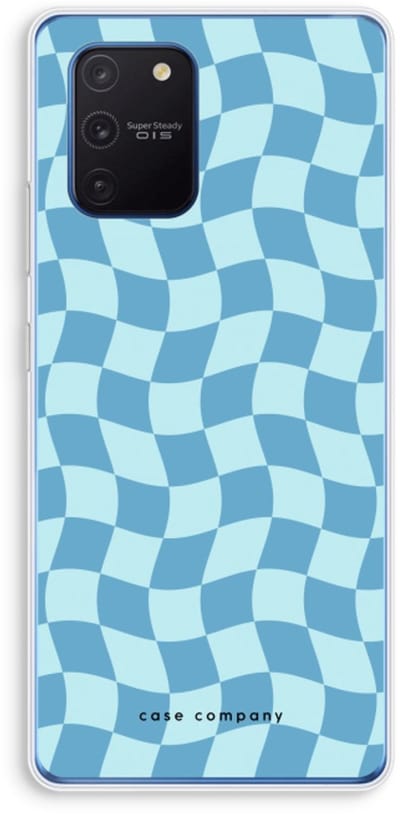 Case Company® - Hoesje geschikt voor Samsung Galaxy Note 10 Lite hoesje - Grid Blauw - Soft Cover Telefoonhoesje - Bescherming aan alle Kanten en Schermrand