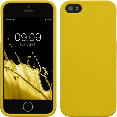 kwmobile telefoonhoesje geschikt voor Apple iPhone SE (1.Gen 2016) / iPhone 5 / iPhone 5S - Hoesje voor smartphone - Back cover in stralend geel
