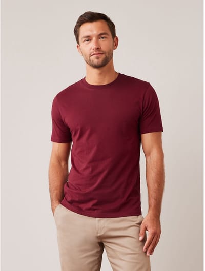 Next - Heren - Onmisbaar katoenen T-shirt met ronde hals en slanke pasvorm - Rood