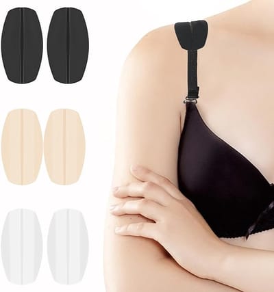 Set van 6 Comfortabele Schouderkussentjes voor BH-bandjes (Zwart, Beige, Wit) – Anti-slip en Drukverlagend voor Comfort de Hele Dag