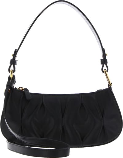COCCINELLE Leren Schoudertas Avondtas Merveille Goodie Mini Bag Smooth Calf Leather Soft Noir Zwart