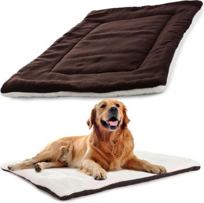 Warmhoudende Dierenmat / Deken / Hondenmat | Dieren Deken / Kattenmand / Hondenmand | Dierenbed | Extra Warm - Bruin (75x55)