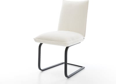 Sledestoel Lelio-Flex sledemodel vlak zwart bouclé zacht beige pocketveer kern