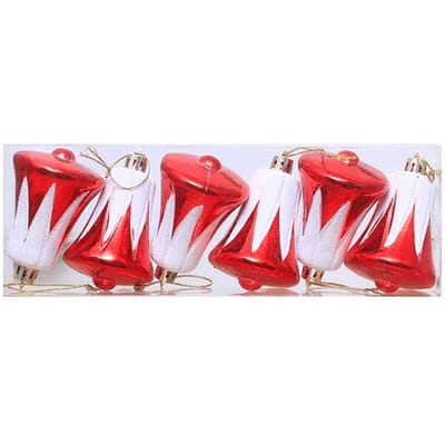 Lot de 6 pendentifs de bonbons de Noël colorés en forme de canne à sucette, ornements à suspendre, décoration d'arbre de Noël pour la maison