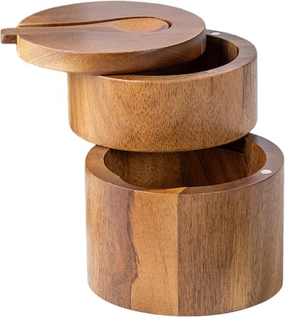 Kruidencontainer Hout - Draaibare Kelder - Keuken Organiseren - Magnetische Sluiting - 12.4L x 10B cm - Meerkleurig