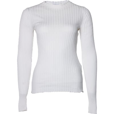 Anine Bing, Geribbelde stretch top in wit